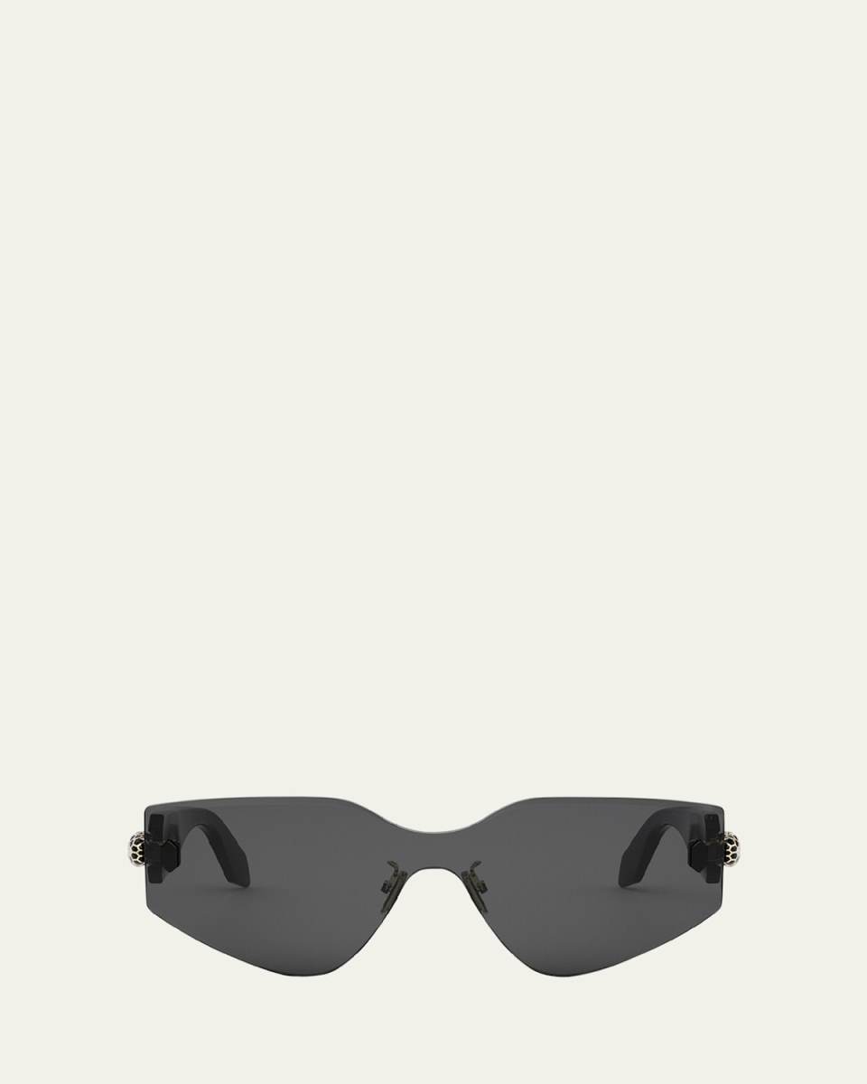 Serpenti Rimless Metal & Nylon Shield Sunglasses
